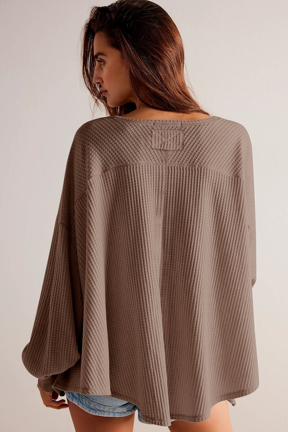 Long Sleeve Drop Shoulder Loose Blouse