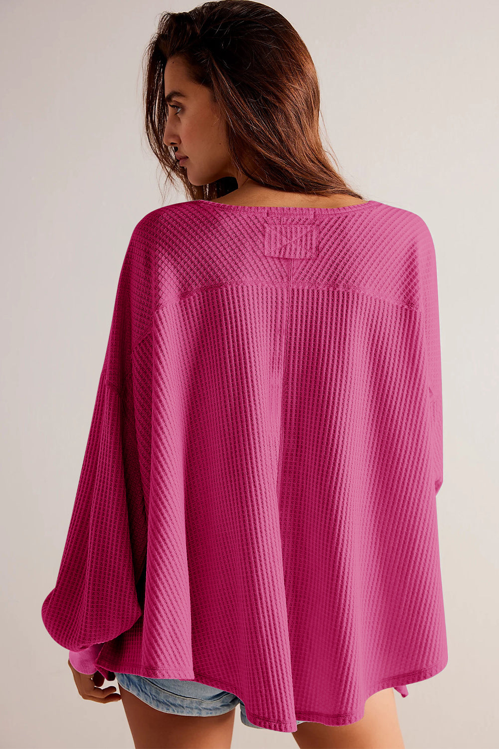Long Sleeve Drop Shoulder Loose Blouse