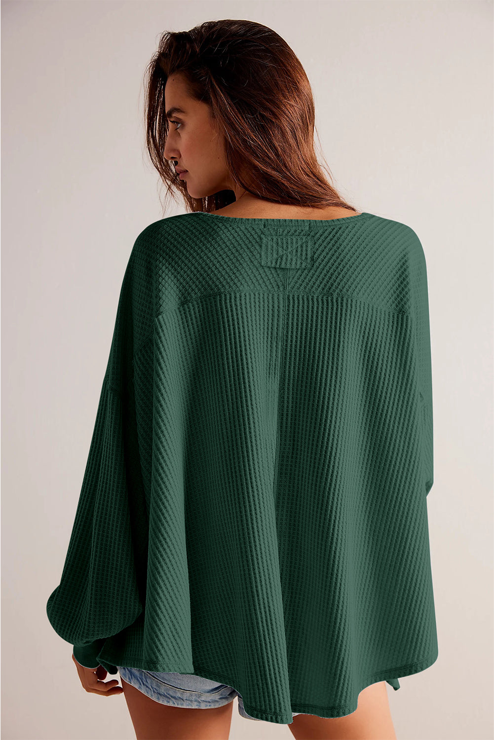 Long Sleeve Drop Shoulder Loose Blouse