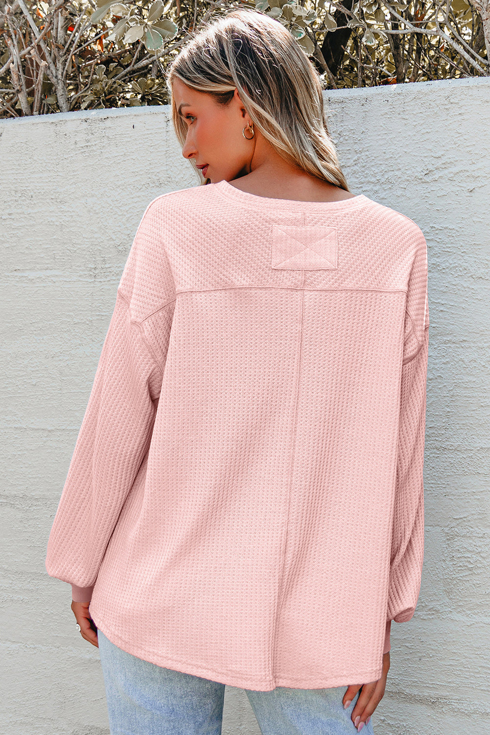 Long Sleeve Drop Shoulder Loose Blouse