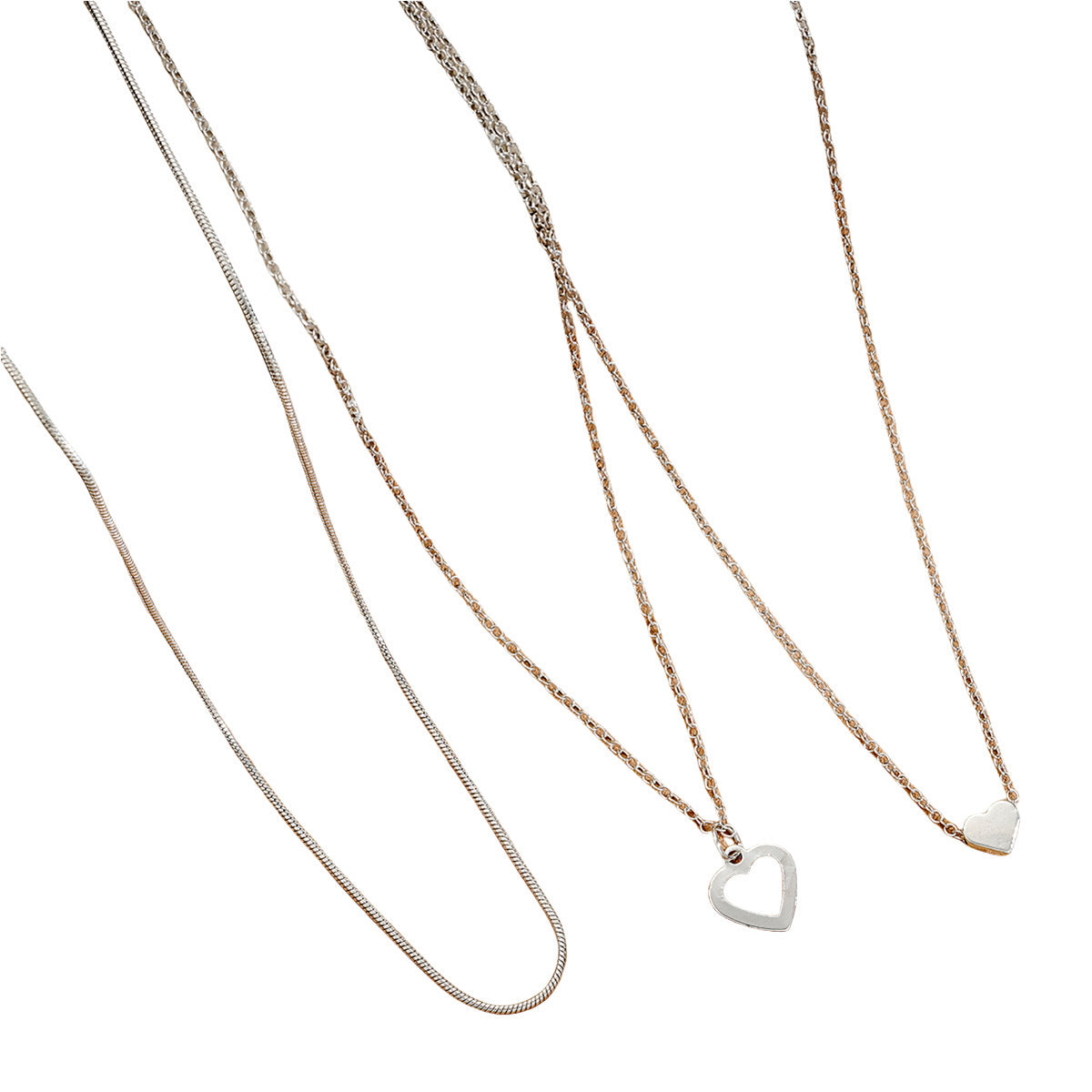 Three-piece Double-heart Pendant