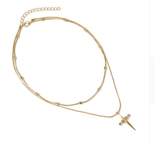 Layered Cross Pendant Necklace