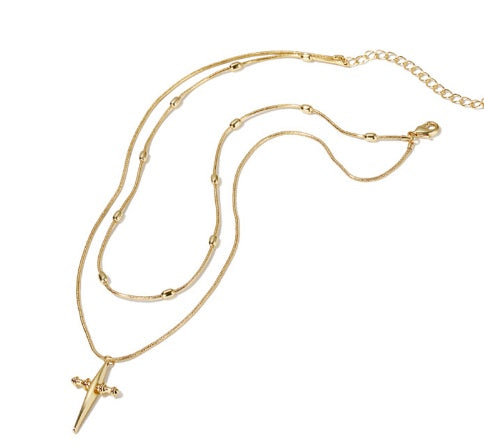 Layered Cross Pendant Necklace