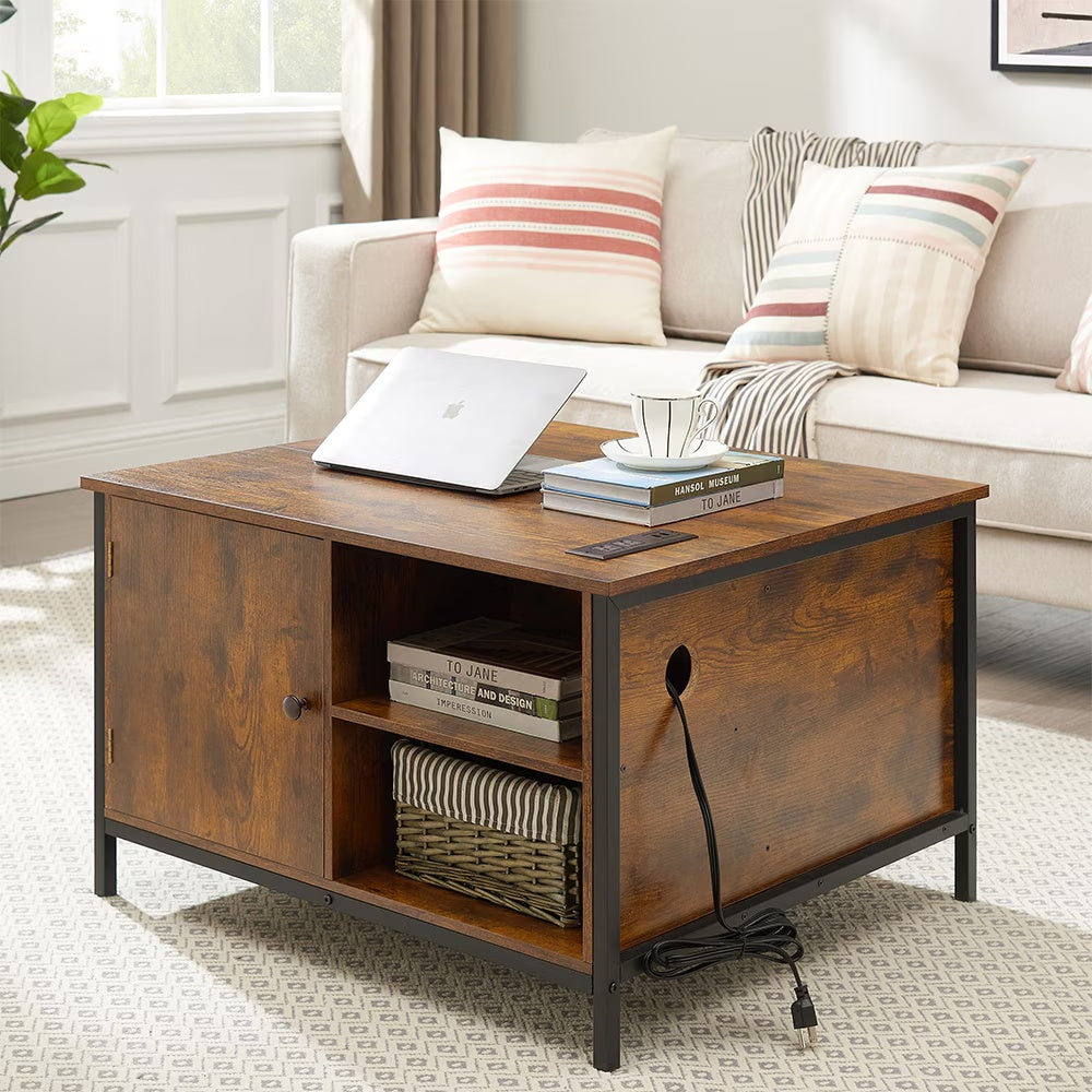 Modern Height-Adjustable Coffee Table with Storage