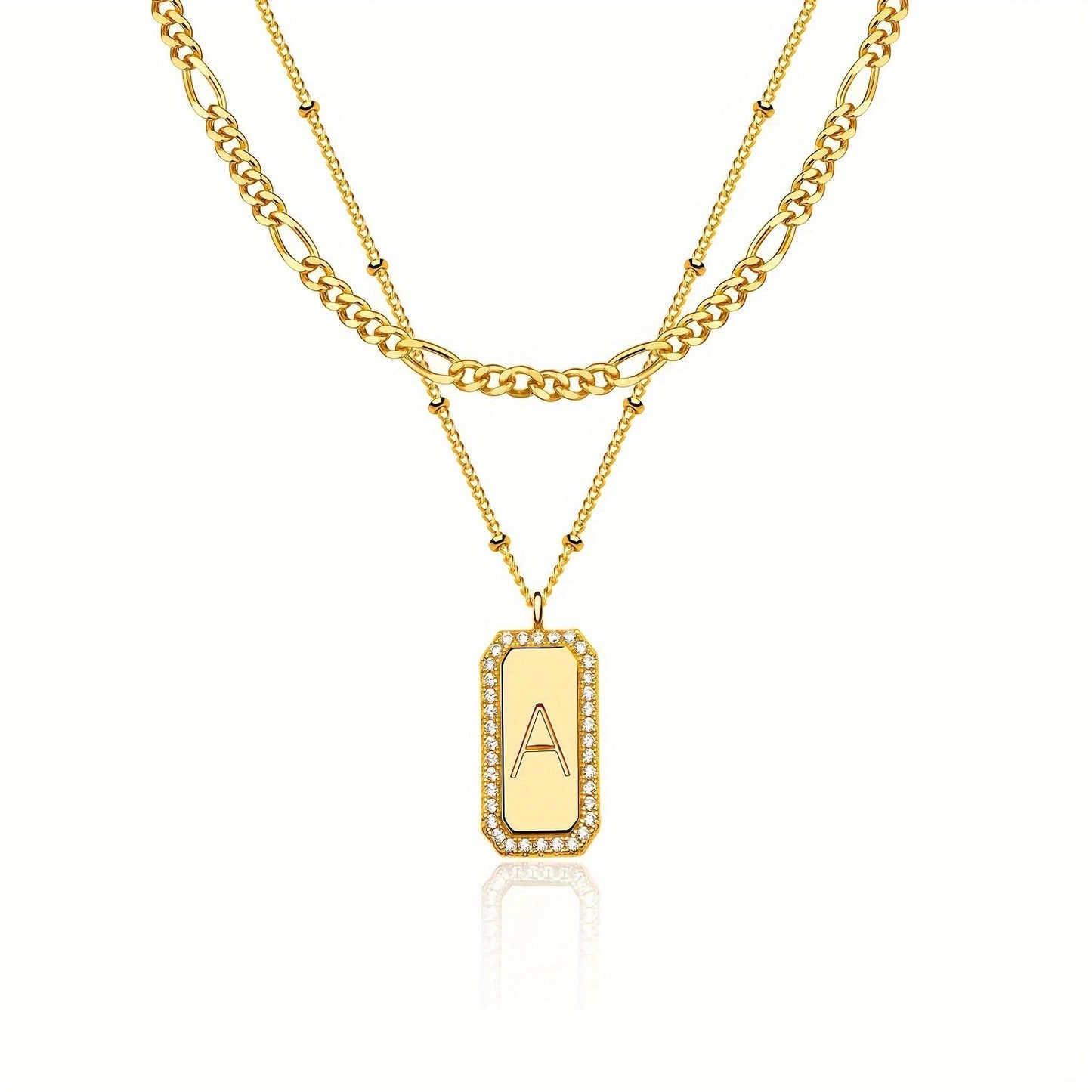 Double Layered Initial Necklace