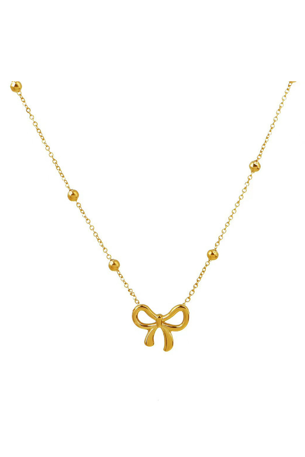 Gold Bow Pendant Choker Necklace