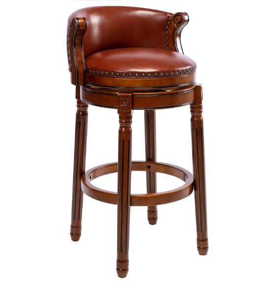 Leather Cowhide Wooden Bar Stool Buy 2, Use Code CFMHP6SZ570T $25 Off