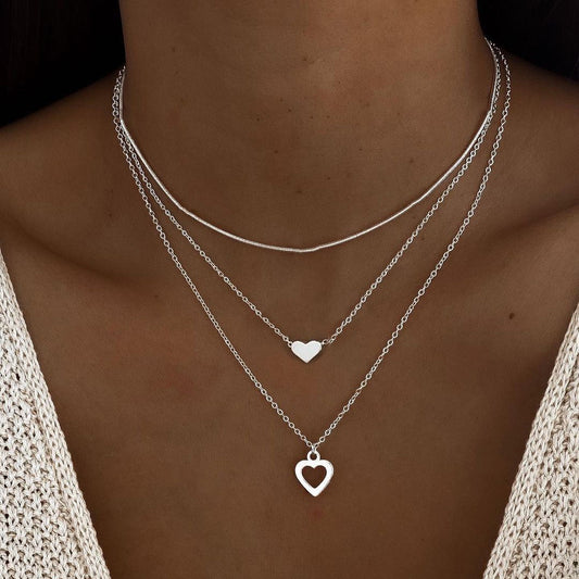 Three-piece Double-heart Pendant