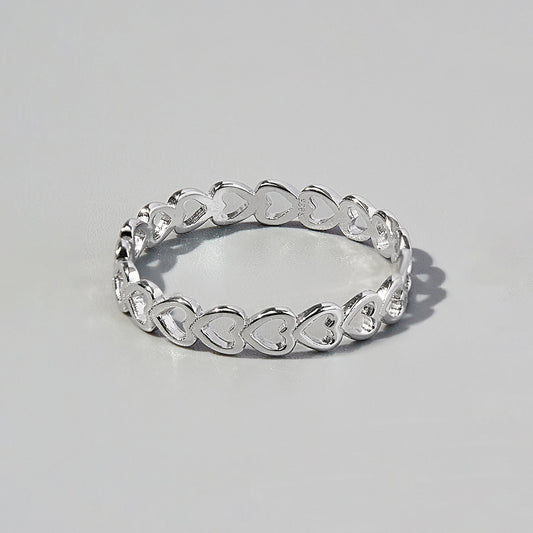 Heart Link Ring 925 SS